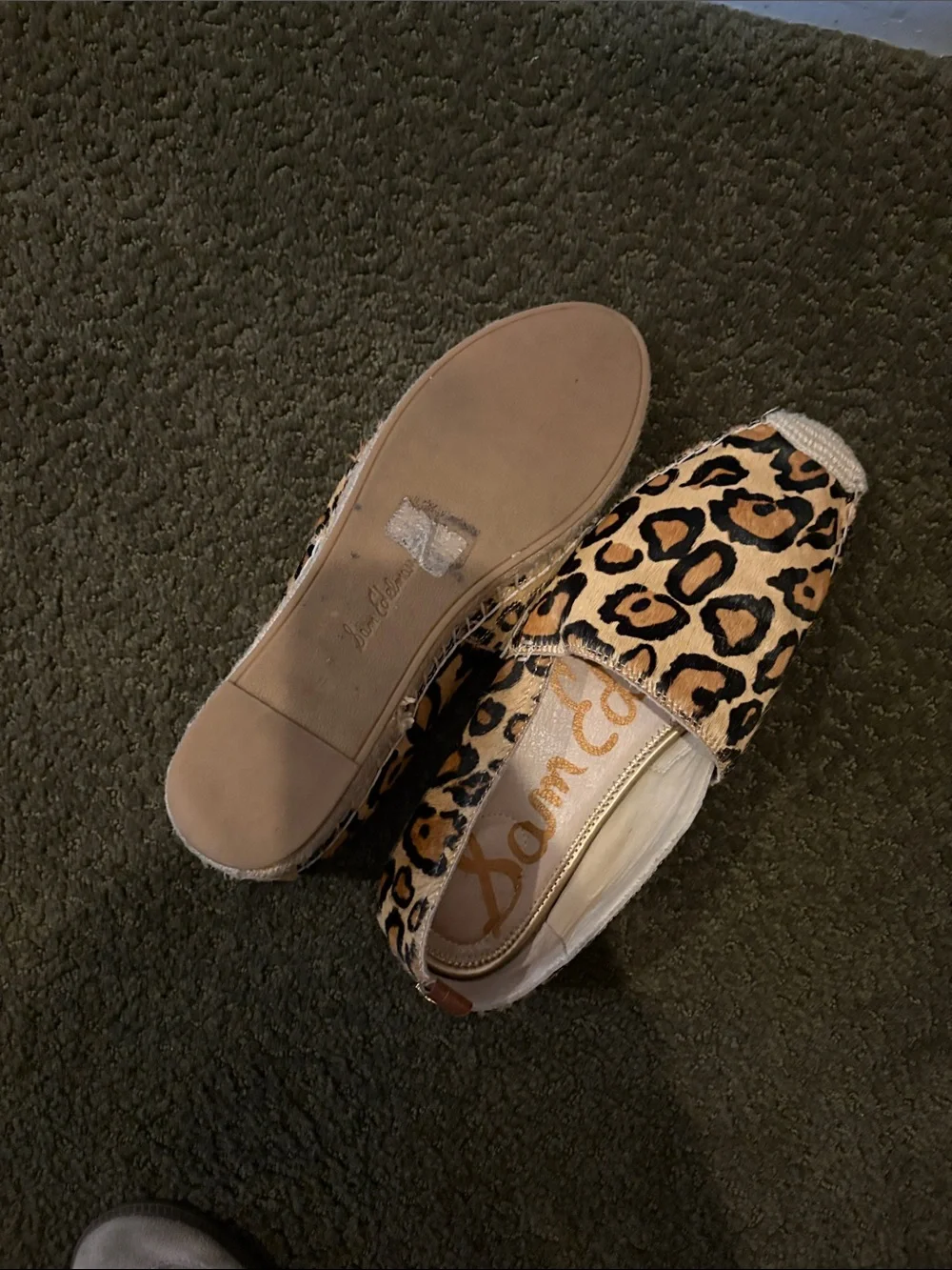 Sam Edelman Leopard Print Espadrille Slip-Ons in Brown and Tan